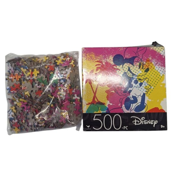 Disney Puzzles 500 Pieces Small Minnie Mouse Villians Colorful Cartoon Sealed - Picture 3 of 5